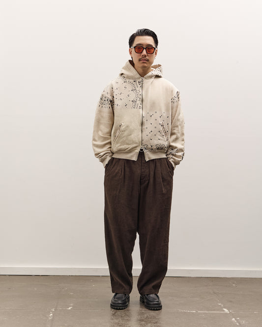 Kapital Swt Knit Bandana Bivouac Hooded Blouson, Ecru