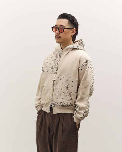 Kapital Swt Knit Bandana Bivouac Hooded Blouson, Ecru