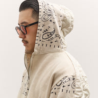 Kapital Swt Knit Bandana Bivouac Hooded Blouson, Ecru