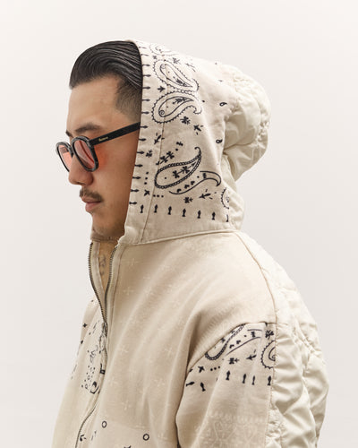 Kapital Swt Knit Bandana Bivouac Hooded Blouson, Ecru