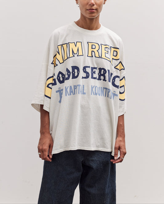 Jersey Huge-T (Denim Repair), White