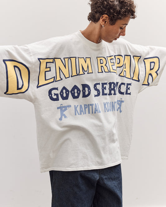 Jersey Huge-T (Denim Repair), White