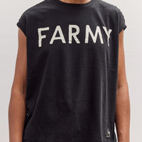 Jersey Katabira Non-Sleeve Big-T (Farmy), Black