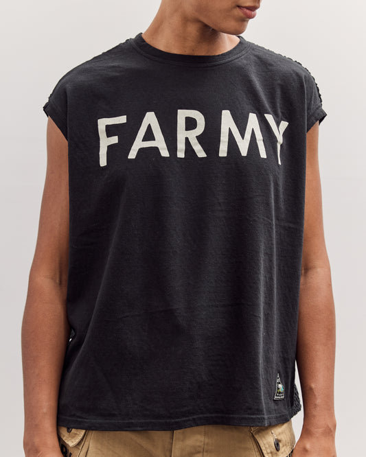 Jersey Katabira Non-Sleeve Big-T (Farmy), Black