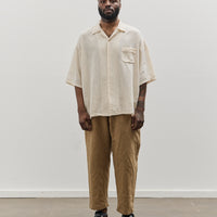 Kapital Unisex Soft Linen Open Collar Big Shirt, Ecru