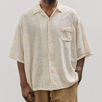 Kapital Unisex Soft Linen Open Collar Big Shirt, Ecru