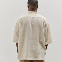 Kapital Unisex Soft Linen Open Collar Big Shirt, Ecru
