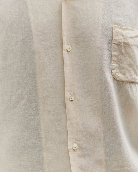 Kapital Unisex Soft Linen Open Collar Big Shirt, Ecru