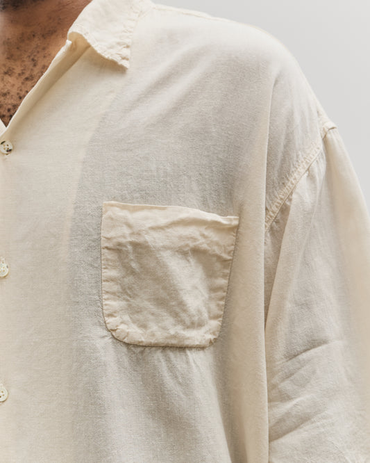 Kapital Unisex Soft Linen Open Collar Big Shirt, Ecru