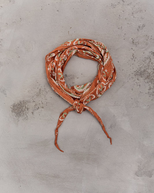 Kapital Washer Silk Neckerchief, Sambo Paisley, Orange