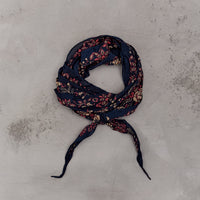 Kapital Washer Silk Neckerchief, Churchill Garden, Navy
