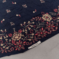 Kapital Washer Silk Neckerchief, Churchill Garden, Navy