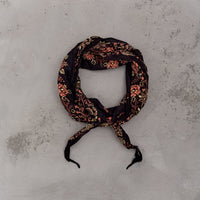 Kapital Washer Silk Neckerchief, Churchill Garden, Black