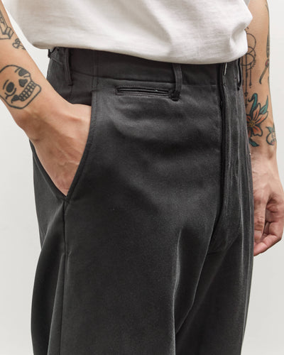 Kaptain Sunshine Cotton Drill Wide Military Khakis, Black