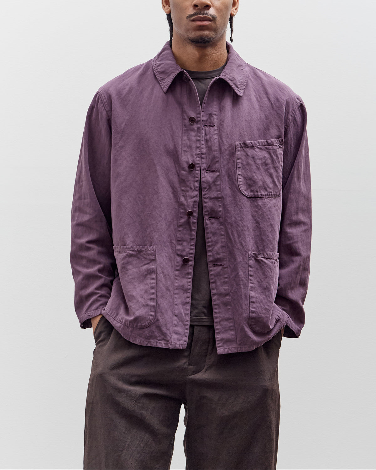 Kaptain Sunshine Gaba Work Shirt Jacket, Violet – Glasswing