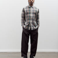 Kaptain Sunshine Gauze Plaid Plain Shirt, Forest Plaid
