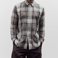 Kaptain Sunshine Gauze Plaid Plain Shirt, Forest Plaid