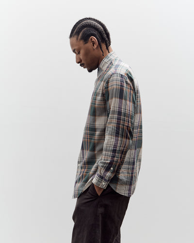 Kaptain Sunshine Gauze Plaid Plain Shirt, Forest Plaid