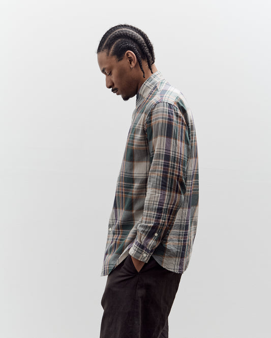 Kaptain Sunshine Gauze Plaid Plain Shirt, Forest Plaid