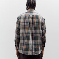 Kaptain Sunshine Gauze Plaid Plain Shirt, Forest Plaid