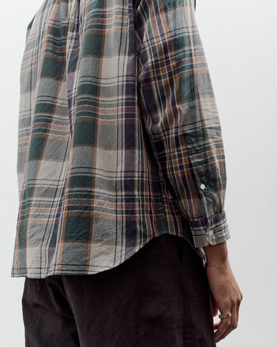 Kaptain Sunshine Gauze Plaid Plain Shirt, Forest Plaid