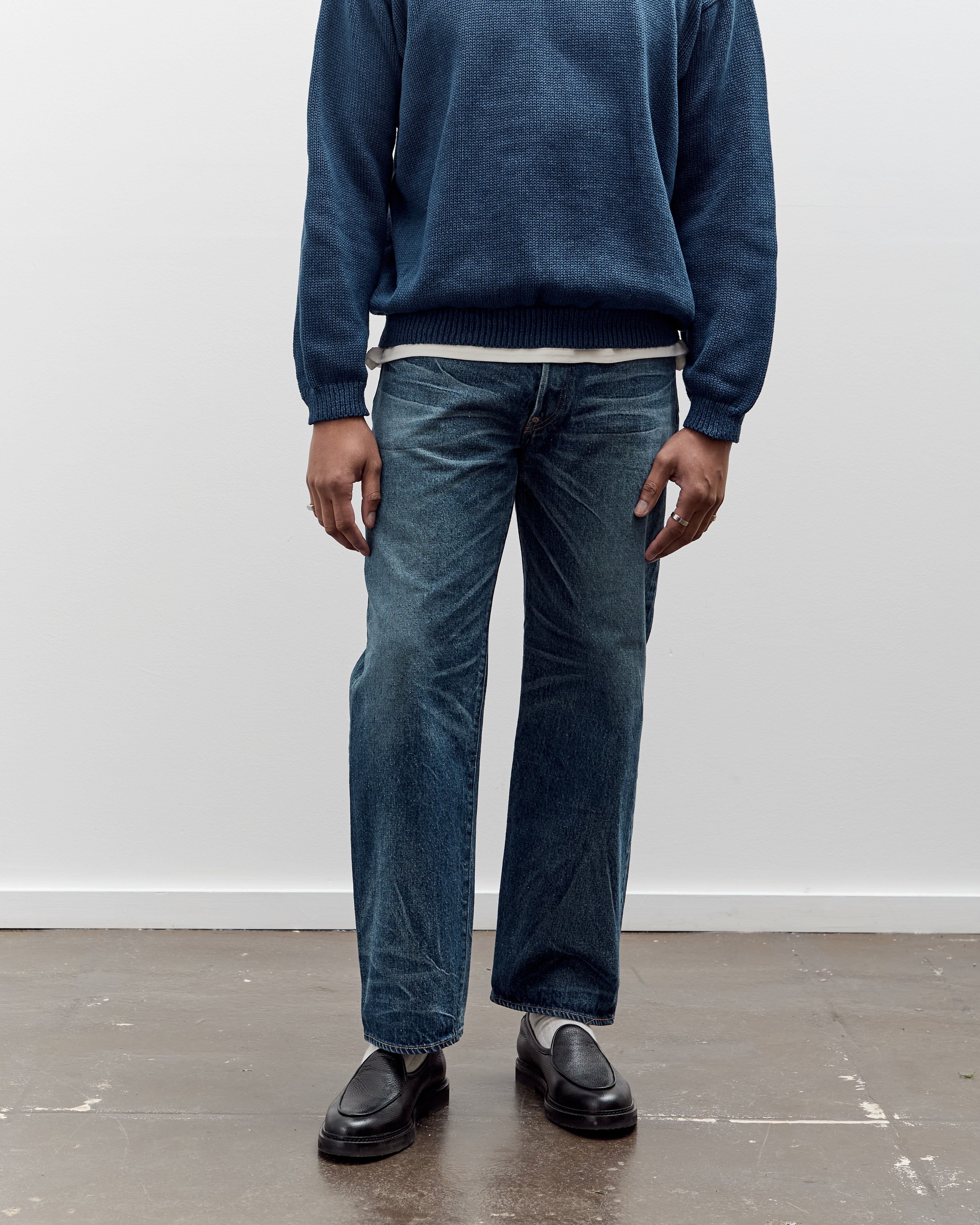 Kaptain Sunshine 1930 Straight Denim Pants, Indigo Vintage Wash