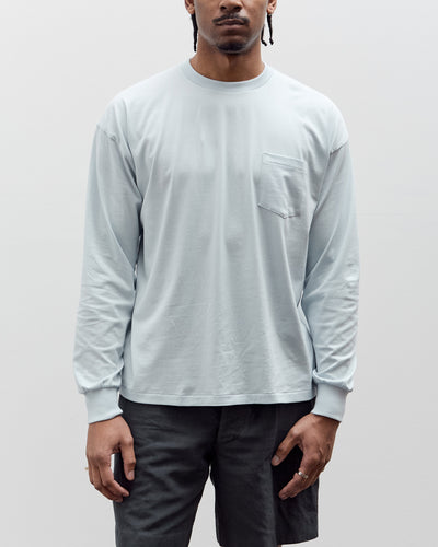Lady White x Kaptain Sunshine L/S Stripe T-Shirt, Baby Blue