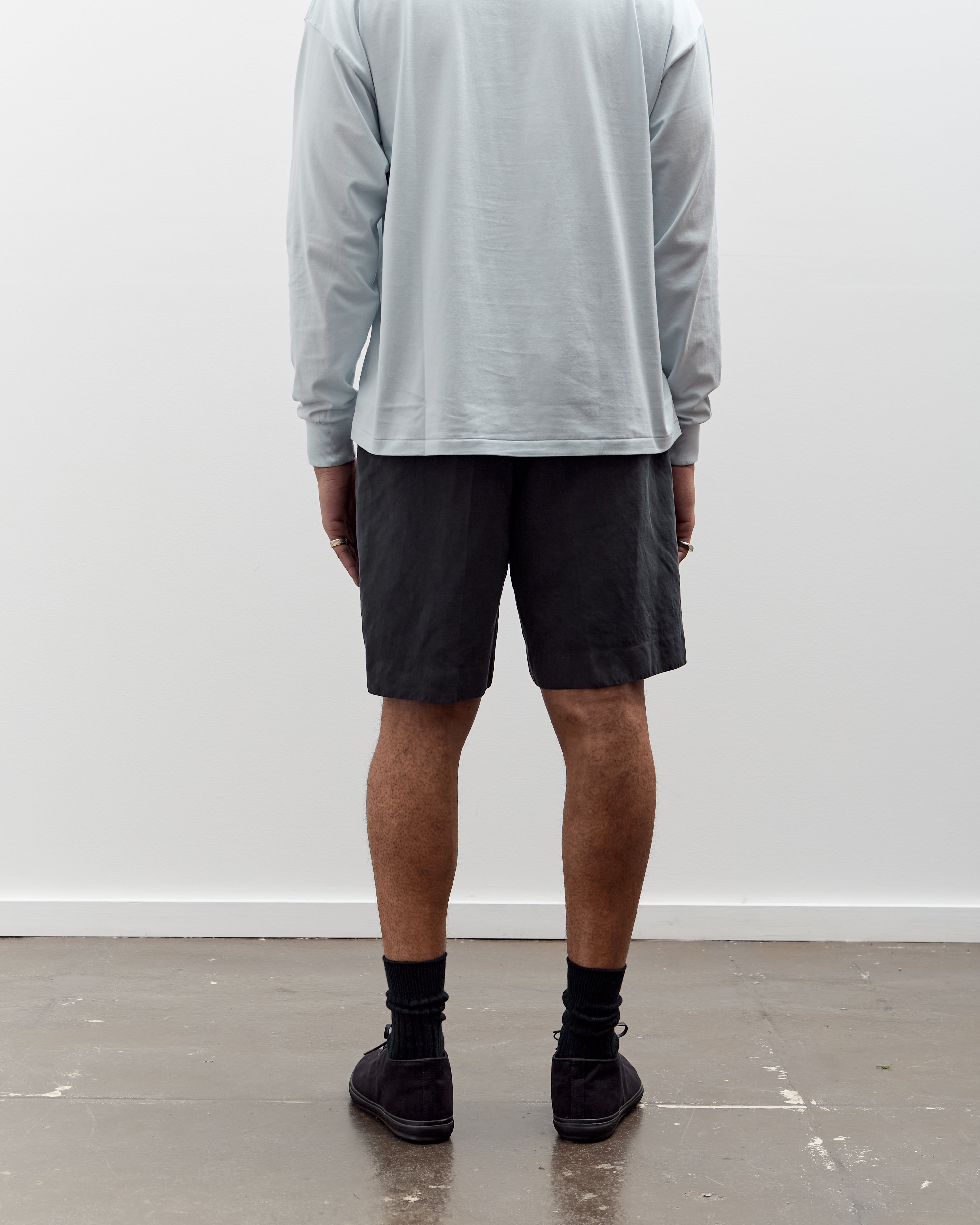 Lady White x Kaptain Sunshine Cotton Linen Short, Charcoal – Glasswing