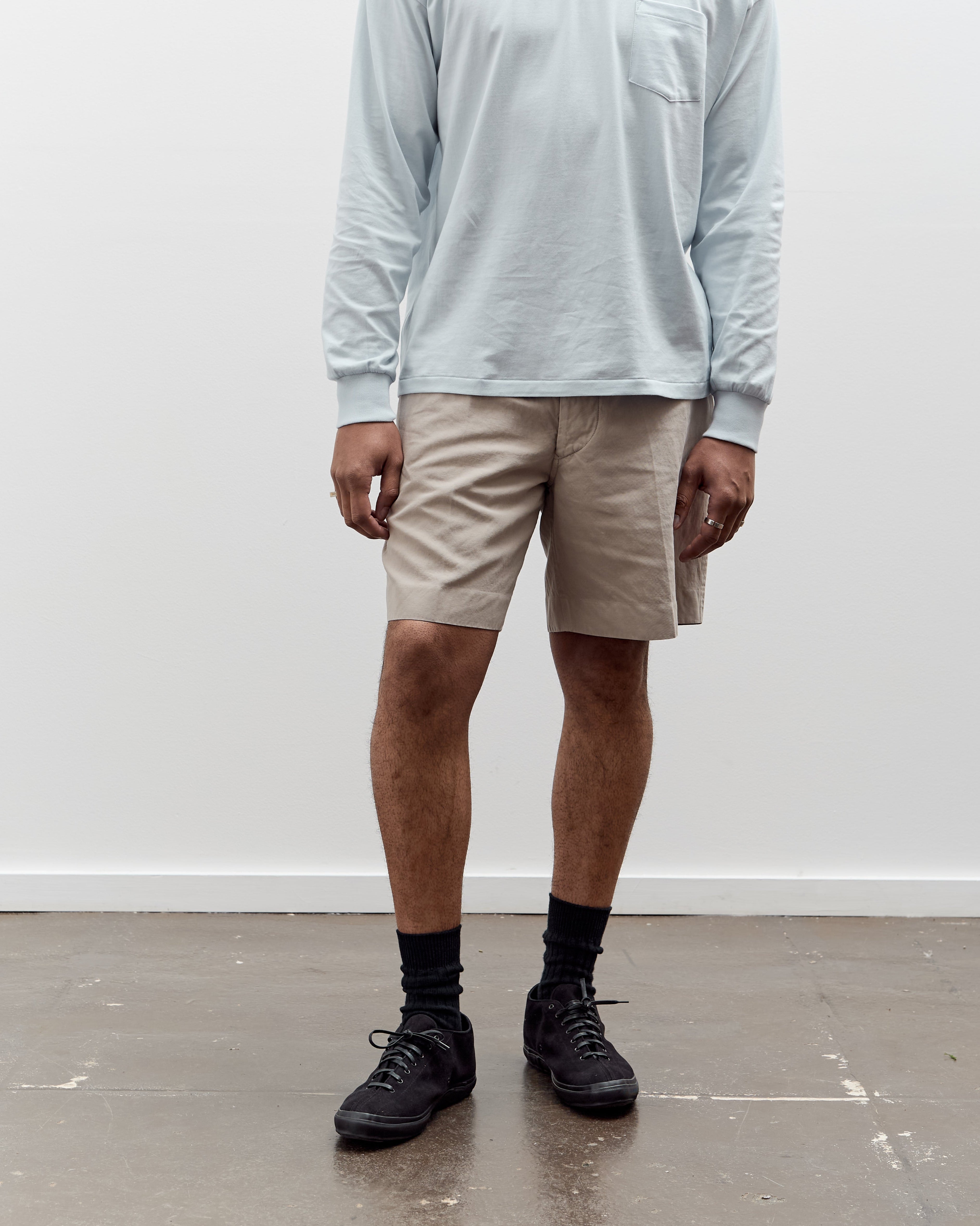 パンツ KAPTAIN SUNSHINE Cotton Linen Short Lady White x Kaptain Sunshine Cotton Linen Short, Taupe – Glasswing
