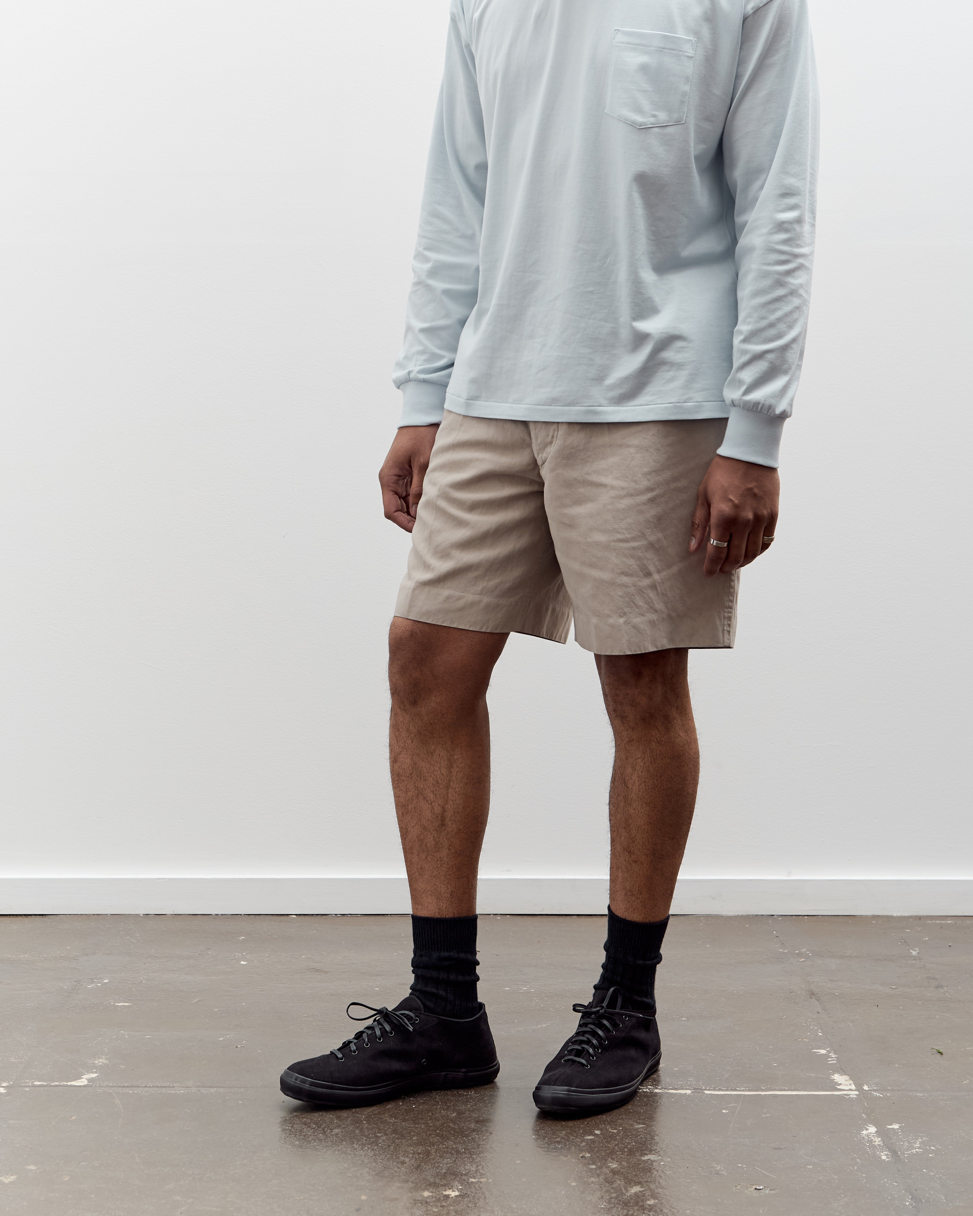 Lady White x Kaptain Sunshine Cotton Linen Short, Taupe – Glasswing