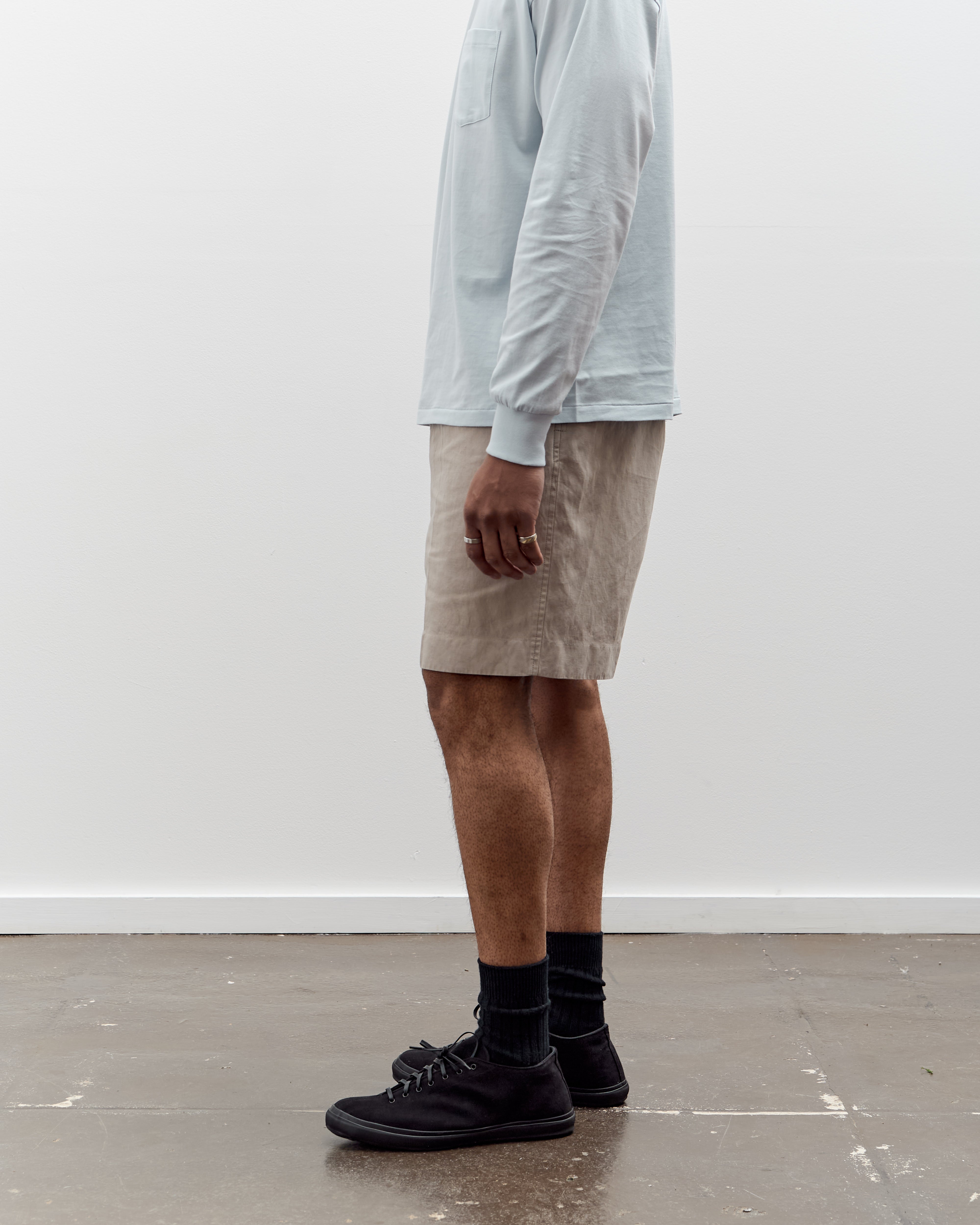 Lady White x Kaptain Sunshine Cotton Linen Short, Taupe – Glasswing