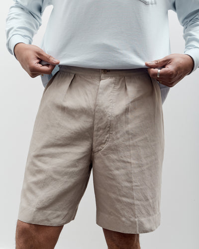 Lady White x Kaptain Sunshine Cotton Linen Short, Taupe
