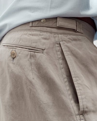 Lady White x Kaptain Sunshine Cotton Linen Short, Taupe