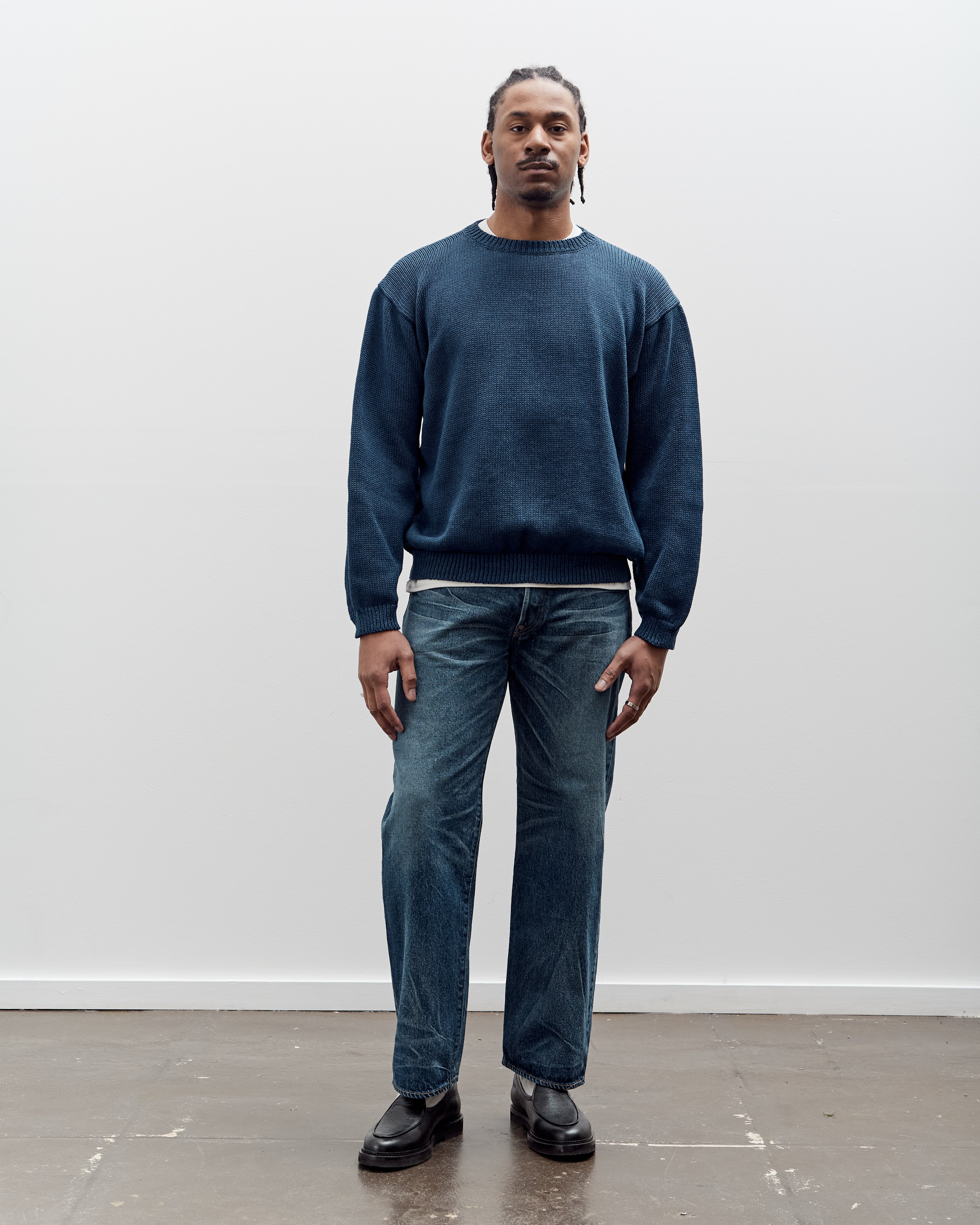 Kaptain Sunshine Hand Frame Pullover, Indigo Blue – Glasswing