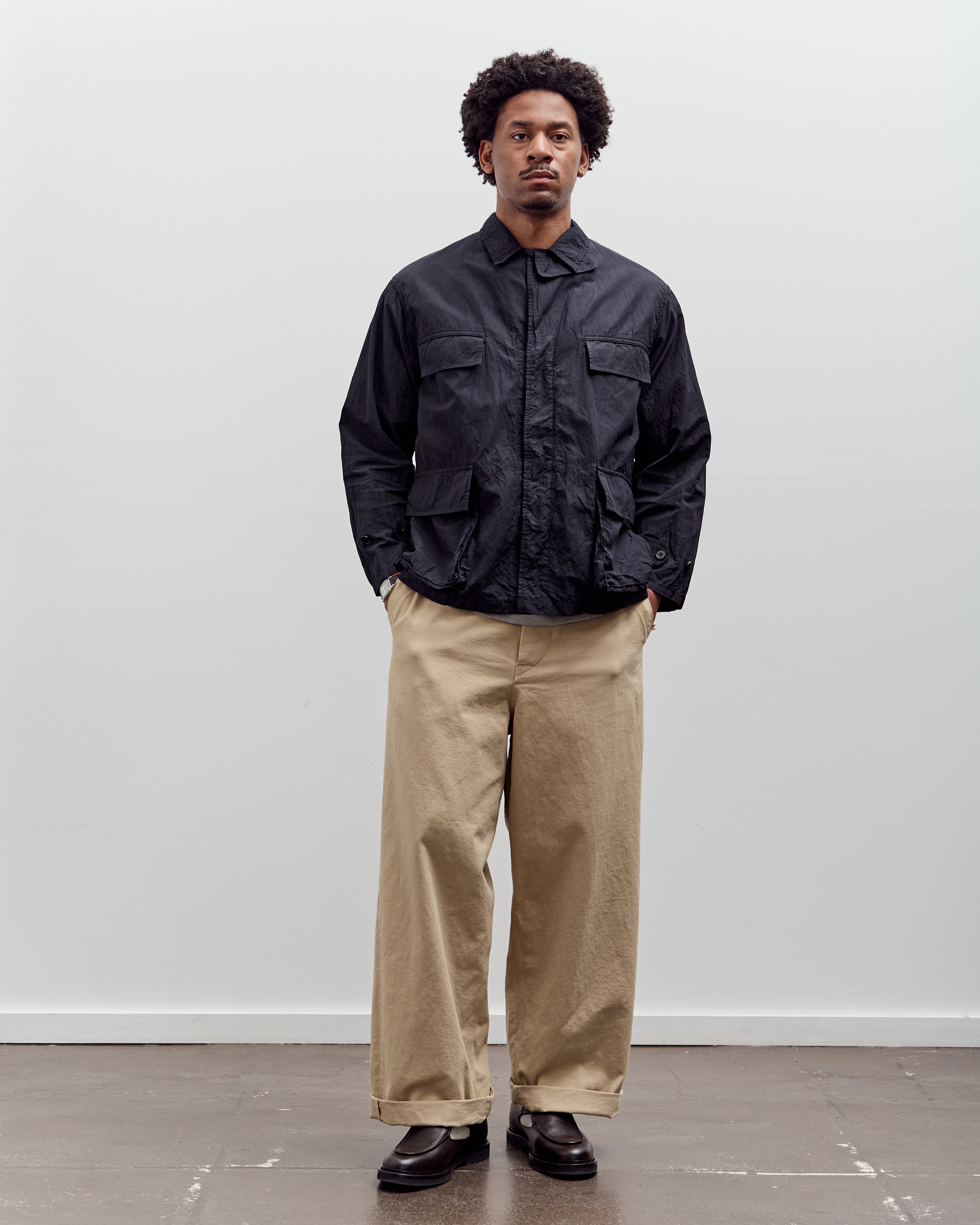Cotton Drill Wide Pants, Khaki – Glasswing