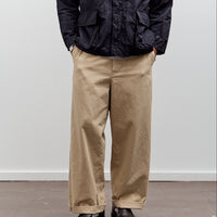 Kaptain Sunshine Cotton Drill Wide Pants, Khaki