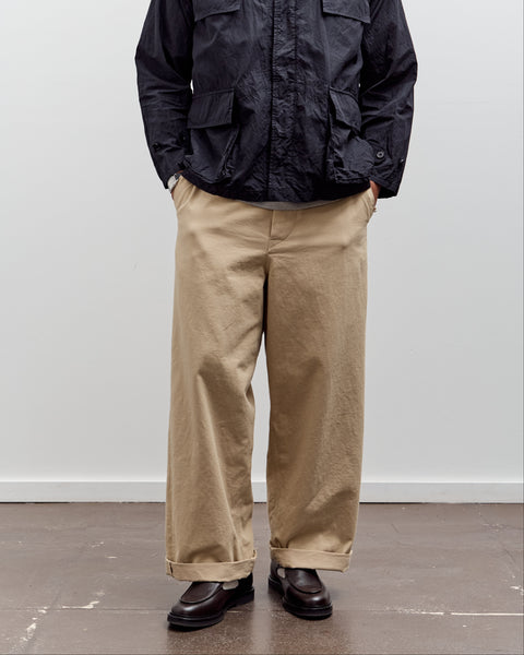 Kaptain Sunshine Cotton Drill Wide Pants, Khaki – Glasswing