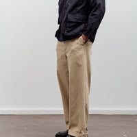 Kaptain Sunshine Cotton Drill Wide Pants, Khaki