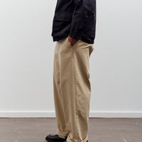 Kaptain Sunshine Cotton Drill Wide Pants, Khaki