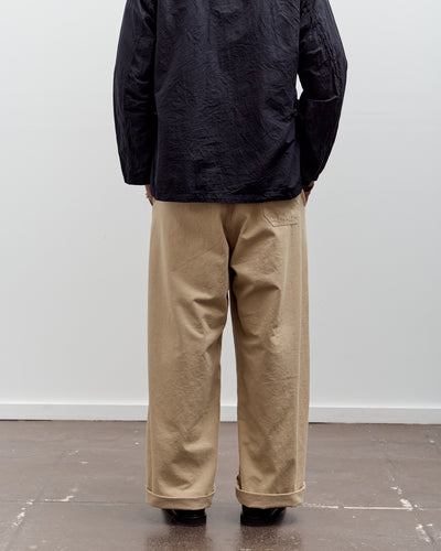 Kaptain Sunshine Cotton Drill Wide Pants, Khaki