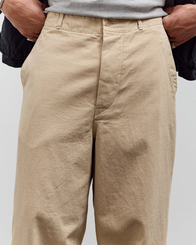 Kaptain Sunshine Cotton Drill Wide Pants, Khaki