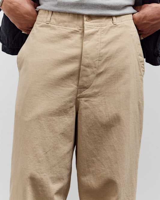 Kaptain Sunshine Cotton Drill Wide Pants, Khaki