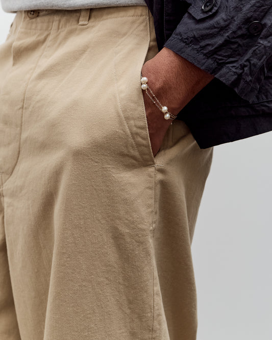 Kaptain Sunshine Cotton Drill Wide Pants, Khaki