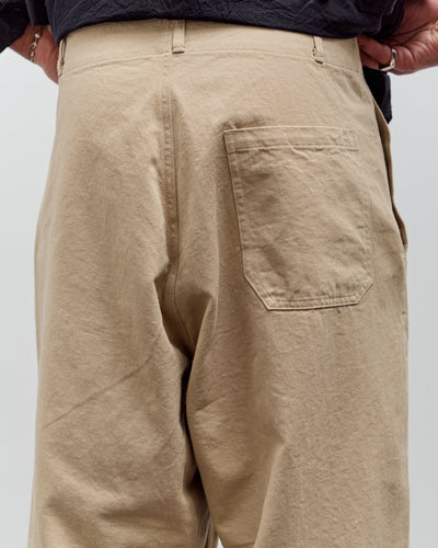 Kaptain Sunshine Cotton Drill Wide Pants, Khaki