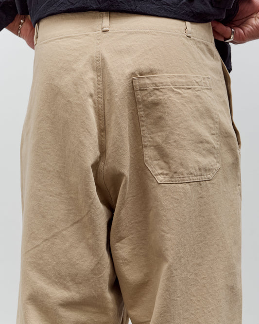 Kaptain Sunshine Cotton Drill Wide Pants, Khaki