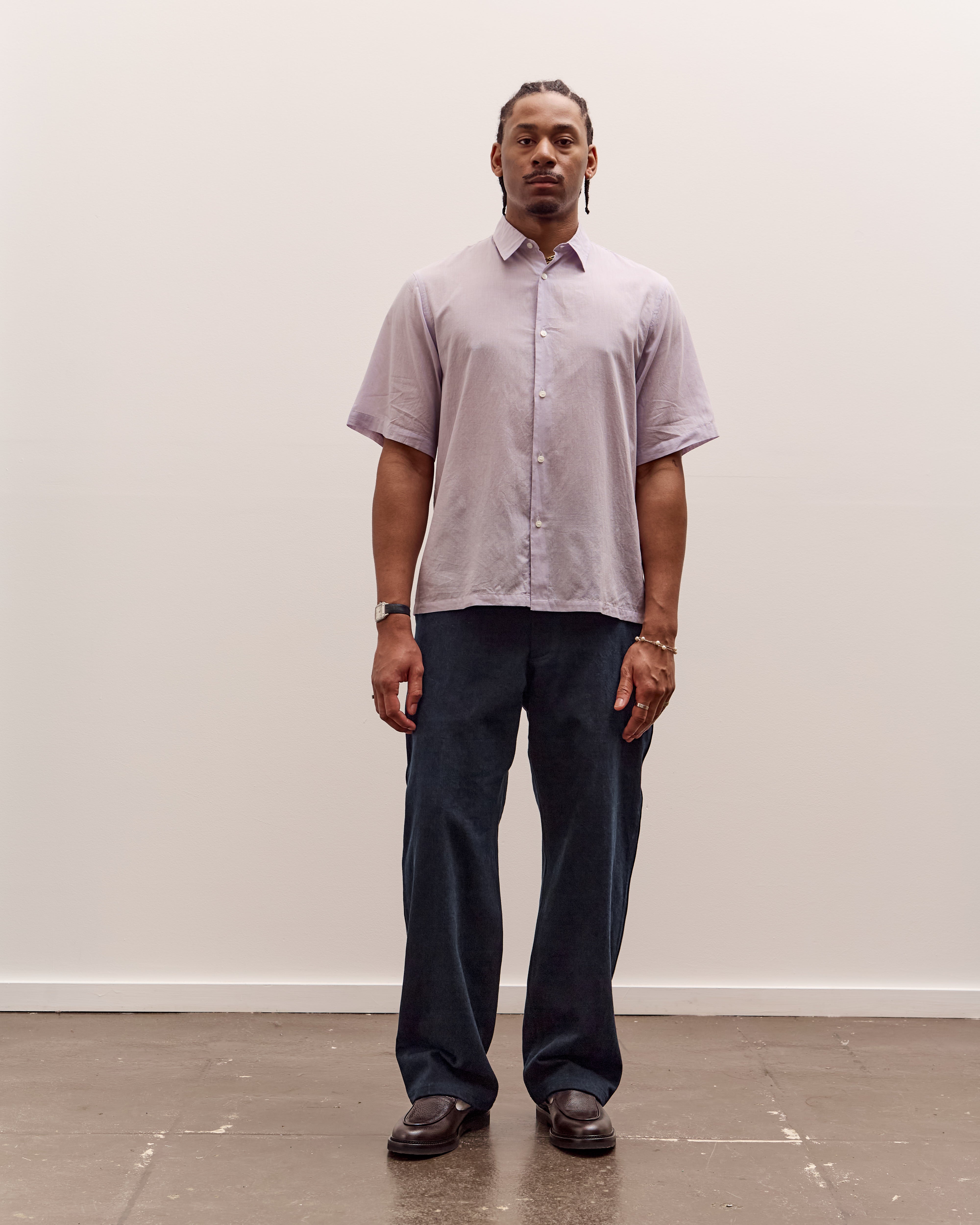 Kaptain Sunshine Plain SS Shirt, Lavender – Glasswing