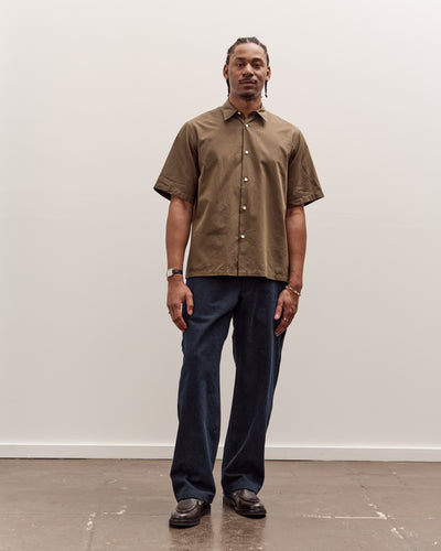 Kaptain Sunshine Plain SS Shirt Stripe, Brown