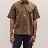 Kaptain Sunshine Plain SS Shirt Stripe, Brown