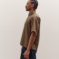 Kaptain Sunshine Plain SS Shirt Stripe, Brown