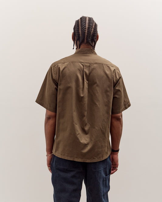 Kaptain Sunshine Plain SS Shirt Stripe, Brown